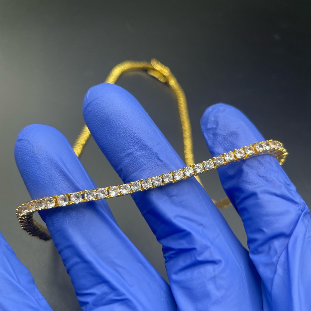 18 Inch Gold and Moissanite Diamond Tennis‎ Chain